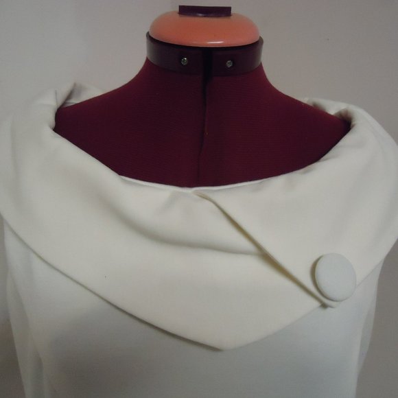 Eden Court Size 6 Cream Cowl Neck Midi Length Dress - Picture 3 of 8